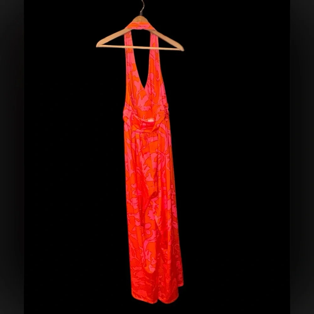 Julie Brown halter open back jumpsuit‎ size large NWOT